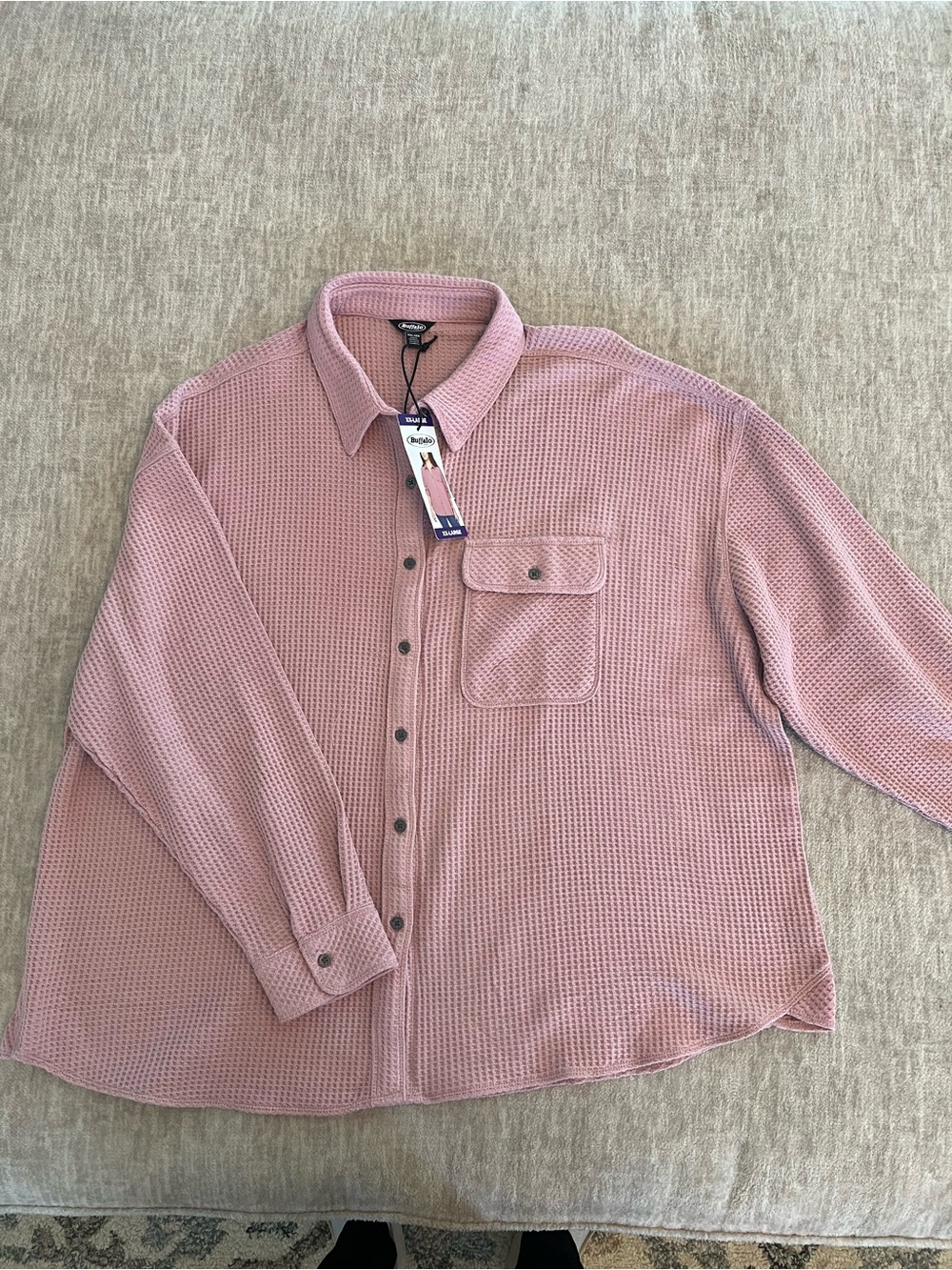 Buffalo  Dusty Pink Waffle Button-Down Shirt